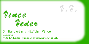 vince heder business card